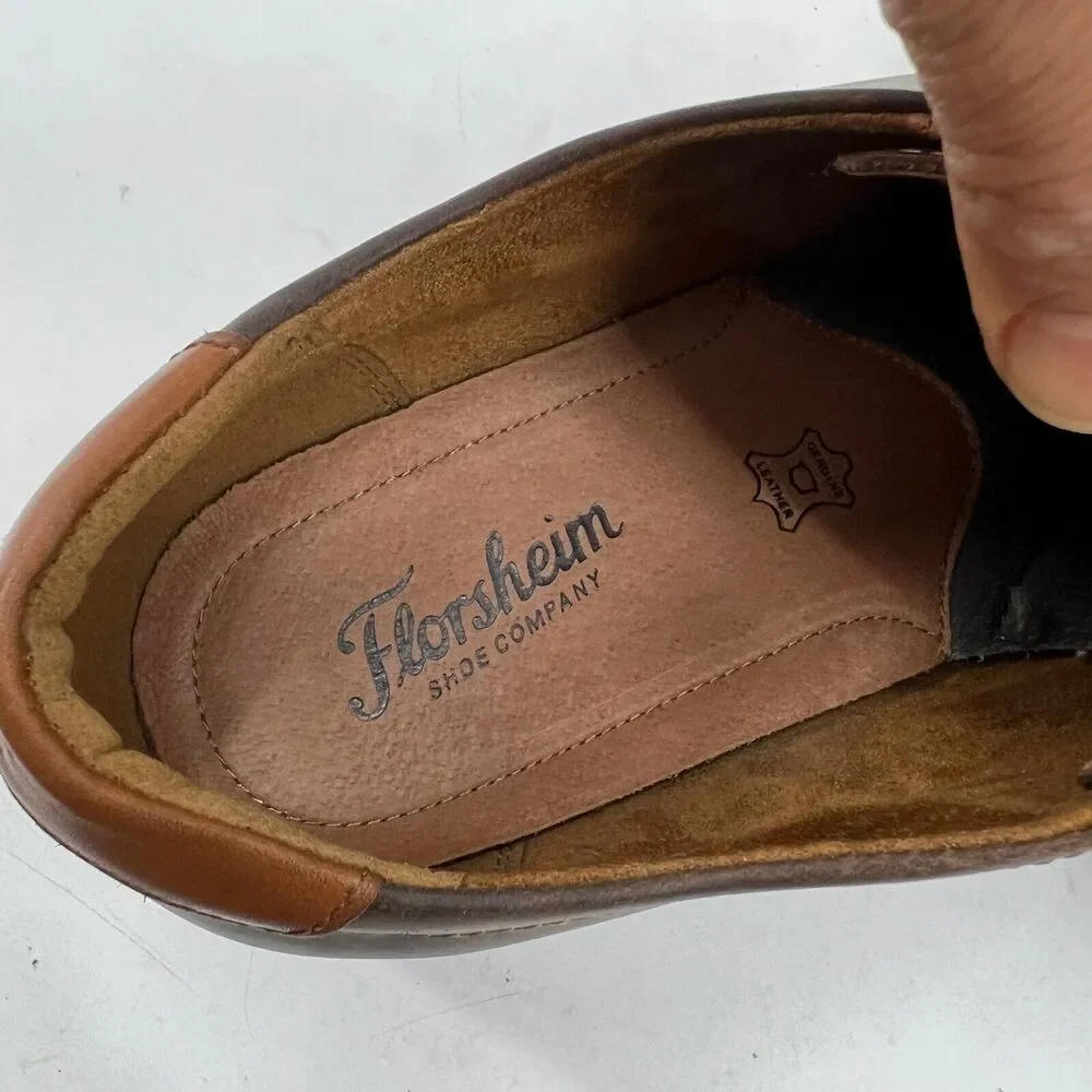 Florsheim Mens 12 Shoe Brown Leather Highland Plain Toe Oxford‎ Preppy Dress